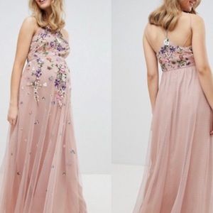 ASOS Maternity Floral Embroidered Maxi Dress